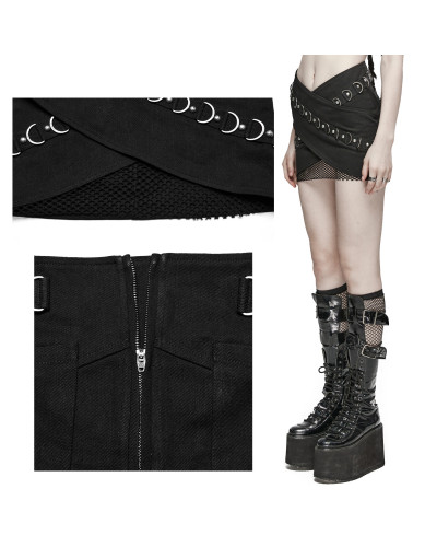 Gothic Minirock mit Schnürung