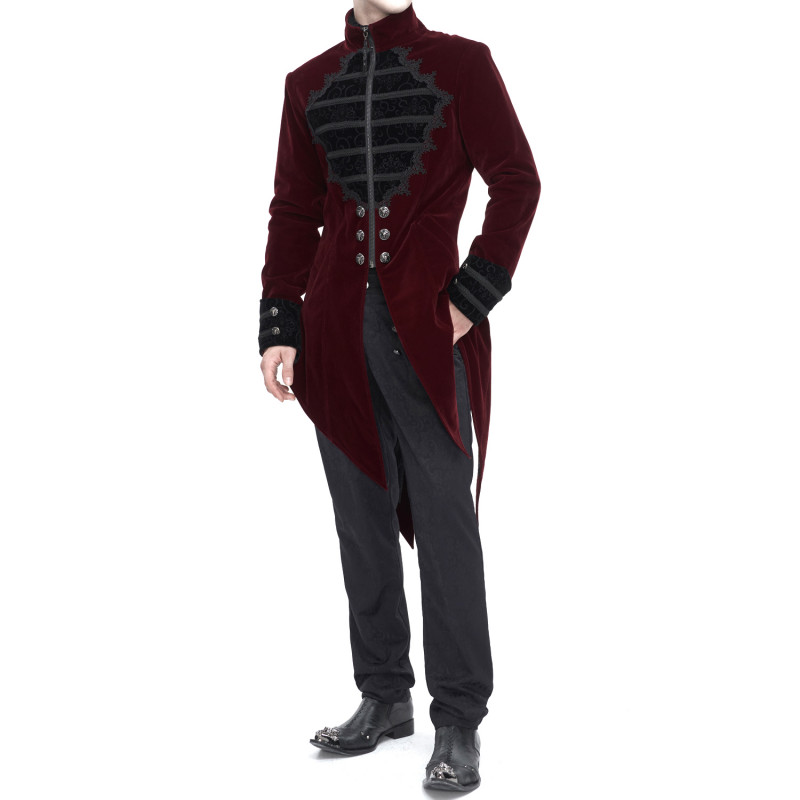 Rote Elegante Gothic Jacke für Männer