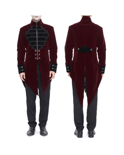 Rote Elegante Gothic Jacke für Männer