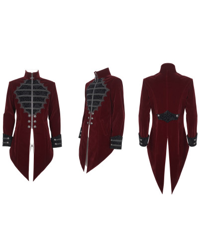 Rote Elegante Gothic Jacke für Männer