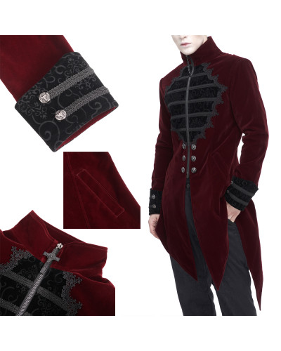 Rote Elegante Gothic Jacke für Männer