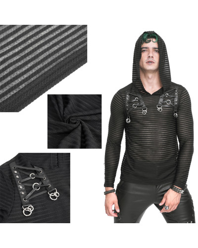 Camiseta Gótica con Capucha para Hombre