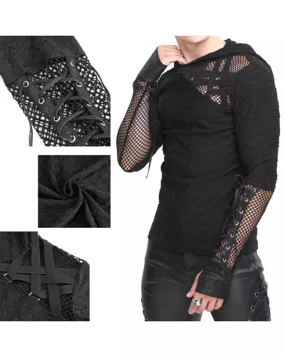 Asymmetrical T-Shirt with Hood for Men from Devil Fashion Brand at €67.50