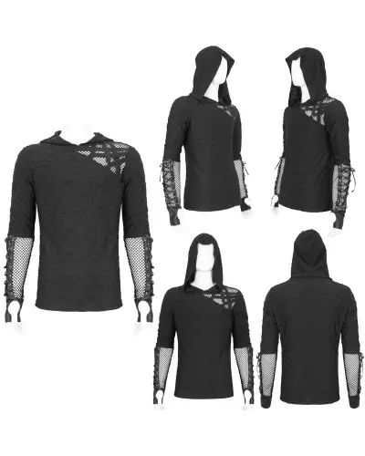 Asymmetrisches T-Shirt mit Kapuze für Männer der Devil Fashion-Marke für 67,50 €