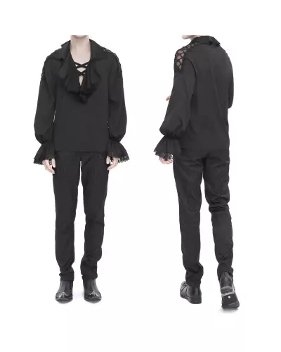 Blusa Preta com Cruzados para Homem da Marca Devil Fashion por 67,50 €