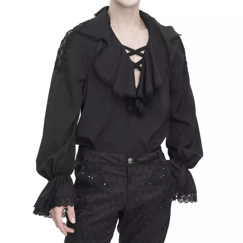 Blusa Preta com Cruzados para Homem da Marca Devil Fashion por 67,50 €