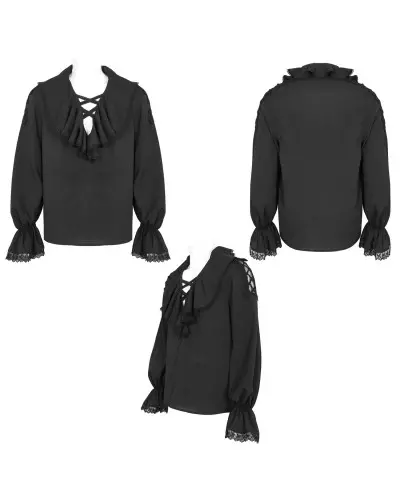 Schwarze Bluse mit Schnürungen für Männer der Devil Fashion-Marke für 67,50 €