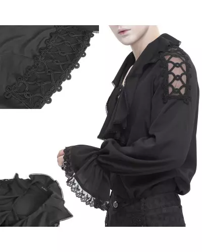 Black Blouse with Lacings for Men from Devil Fashion Brand at €67.50