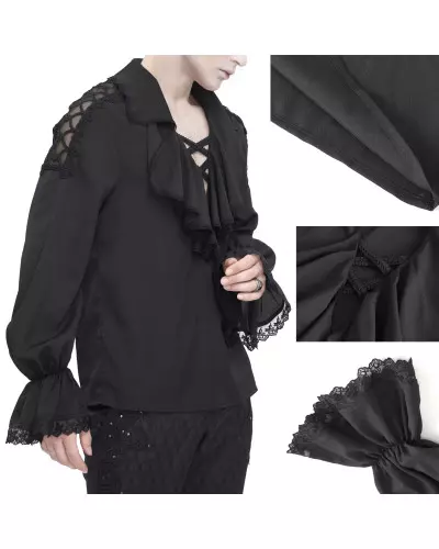 Blusa Negra con Cruzados para Hombre marca Devil Fashion a 67,50 €