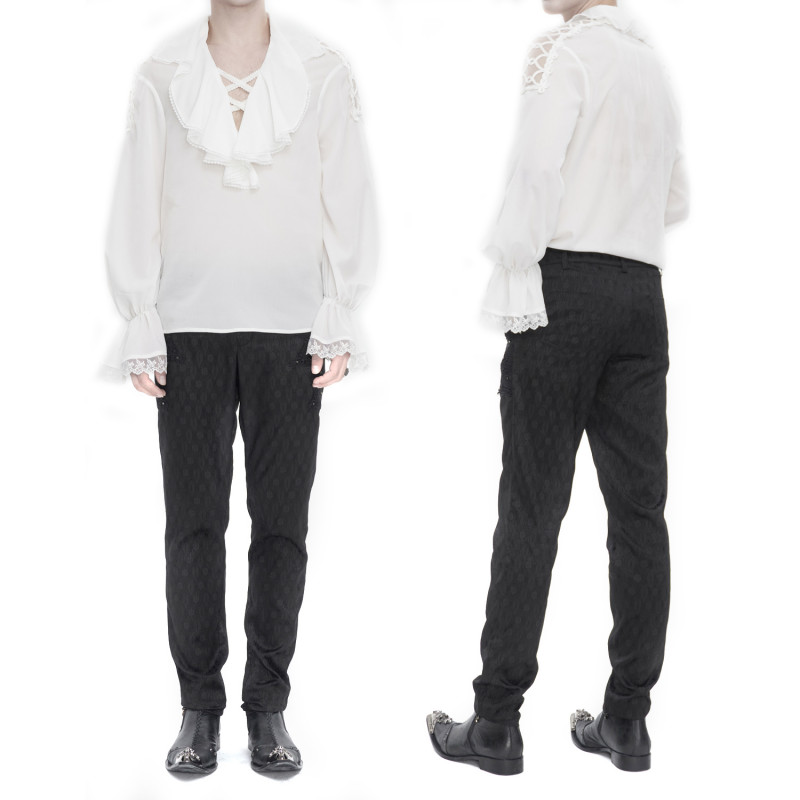 Blusa Blanca con Cruzados para Hombre