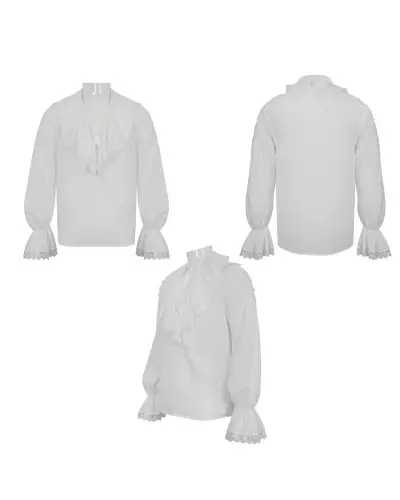 White Blouse with Lacings for Men from Devil Fashion Brand at €67.50