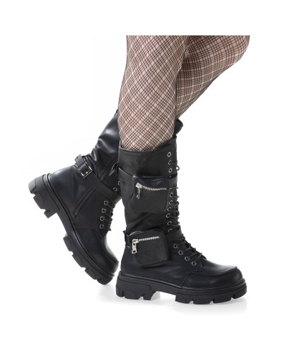 Hohe Gothic Stiefel mit Tasche