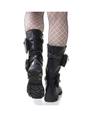 Hohe Gothic Stiefel mit Tasche
