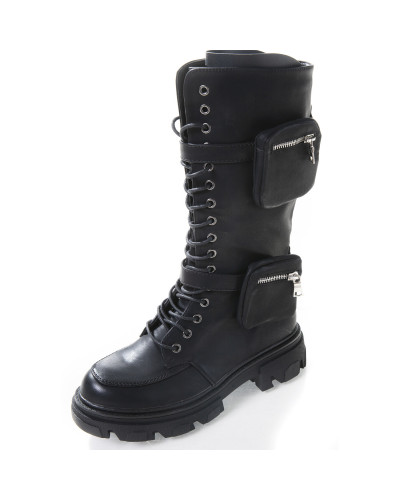 Hohe Gothic Stiefel mit Tasche