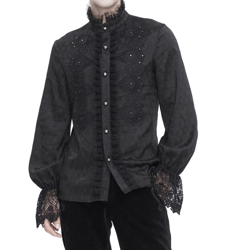Schwarzes Gothic Hemd für Männer