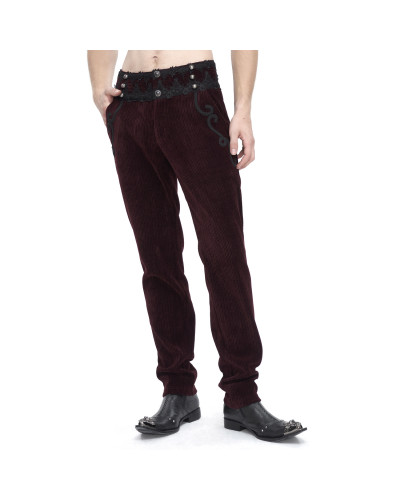 Pantalón Gótico Rojo Elegante para Hombre