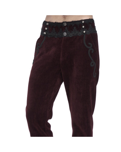 Pantalón Gótico Rojo Elegante para Hombre
