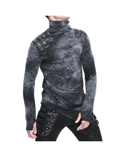 Camiseta Gótica Asimétrica con Capucha para Hombre