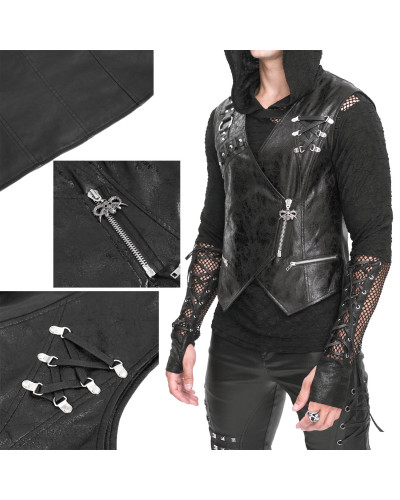 Asymmetrische Gothic Weste für Männer