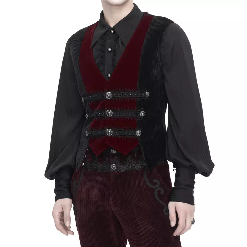 Black and Red Vest for Men from Devil Fashion Brand at €79.90