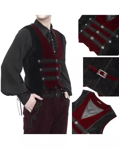 Schwarz-Rote Weste für Männer der Devil Fashion-Marke für 79,90 €