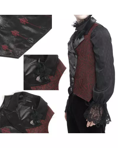 Colete Preto e Vermelho Assimétrico para Homem da Marca Devil Fashion por 79,90 €