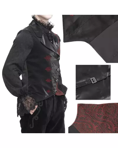 Chaleco Rojo y Negro Asimétrico para Hombre marca Devil Fashion a 79,90 €