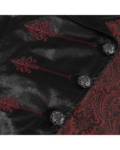 Chaleco Gótico Negro con Brocado para Hombre