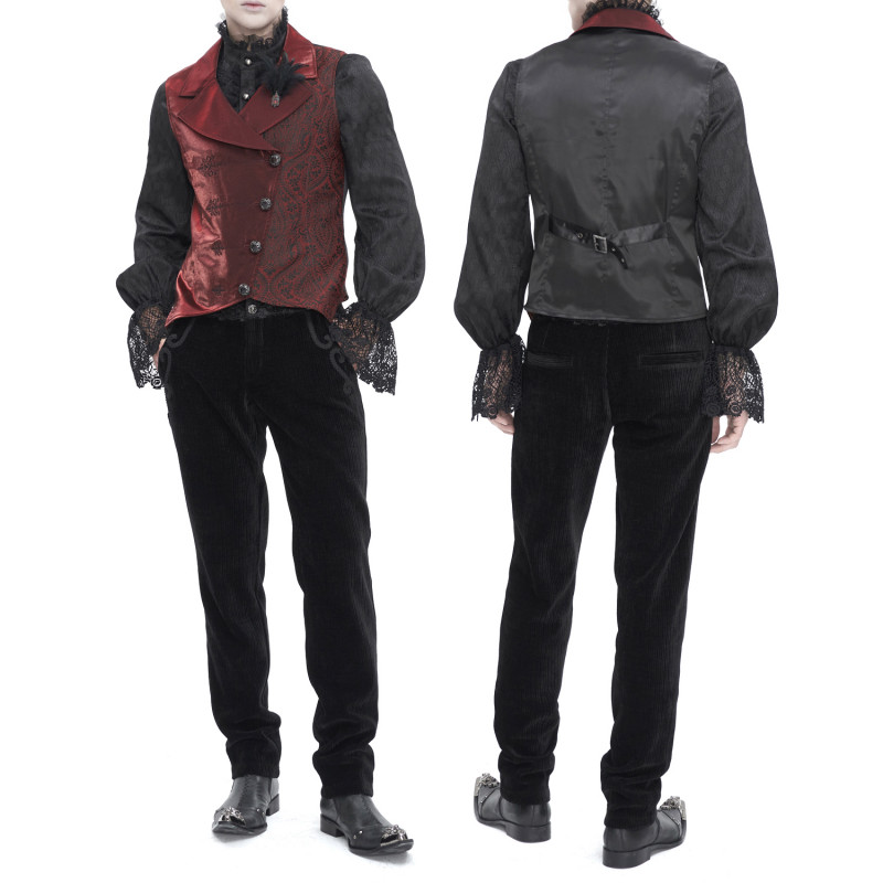 Chaleco Rojo Asimétrico para Hombre
