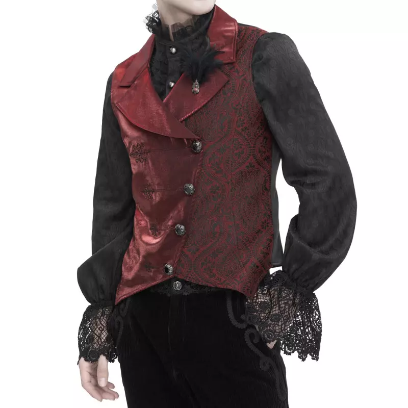 Rote Asymmetrische Weste für Männer der Devil Fashion-Marke für 79,90 €