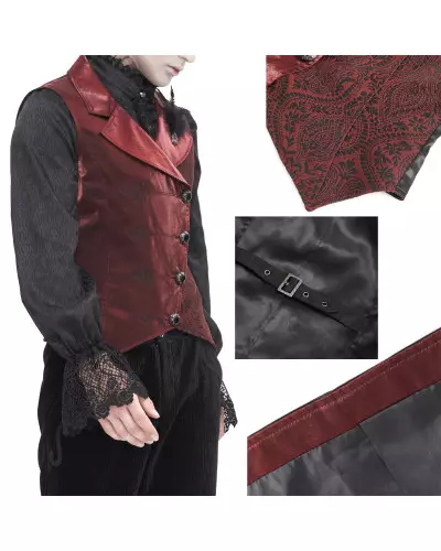 Red Asymmetrical Vest for Men from Devil Fashion Brand at €79.90
