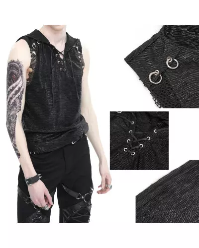 T-Shirt with Mesh and Hood for Men from Devil Fashion Brand at €49.90
