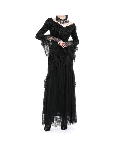 Vestido Gótico Largo con Cruzado
