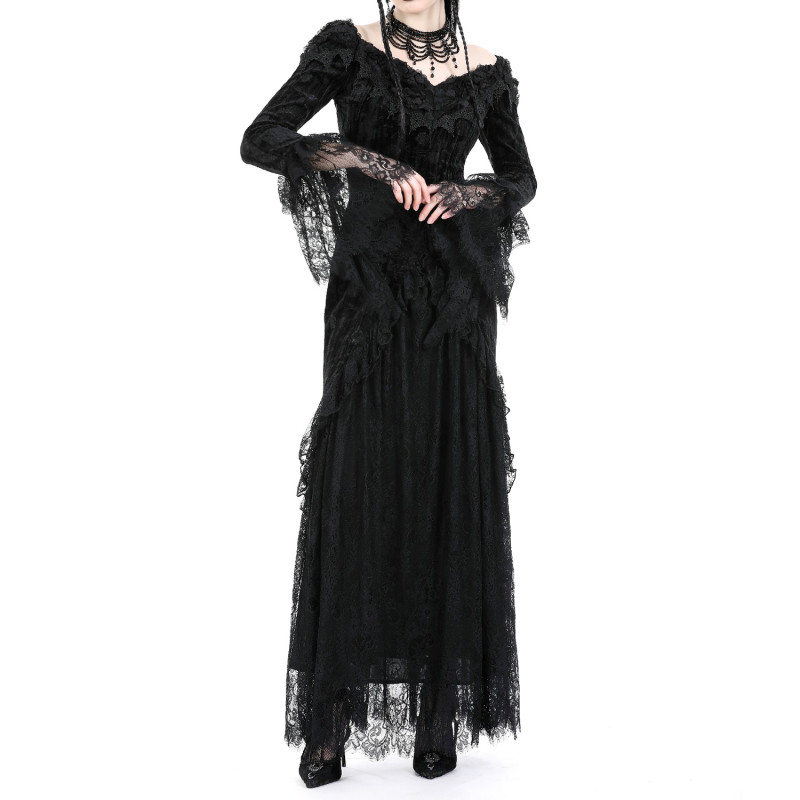 Vestido Gótico Largo con Cruzado