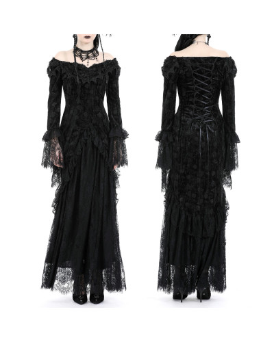 Vestido Gótico Largo con Cruzado