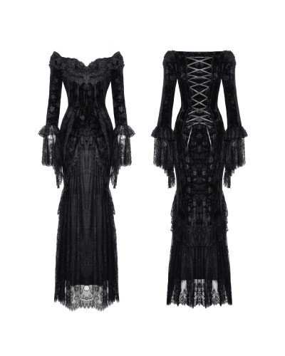 Vestido Gótico Largo con Cruzado