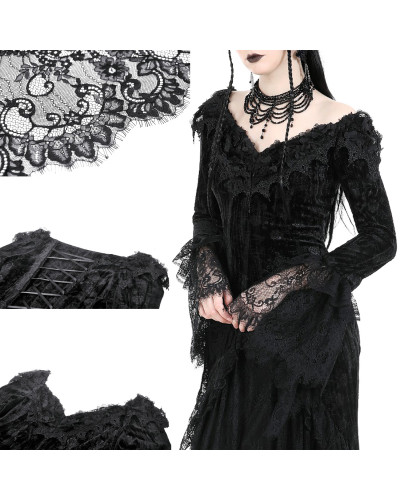 Vestido Gótico Largo con Cruzado