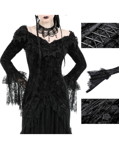 Vestido Gótico Largo con Cruzado