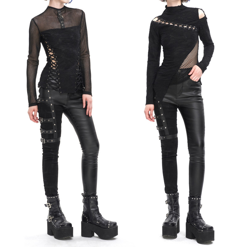 Asymmetrical Pants with Buckles