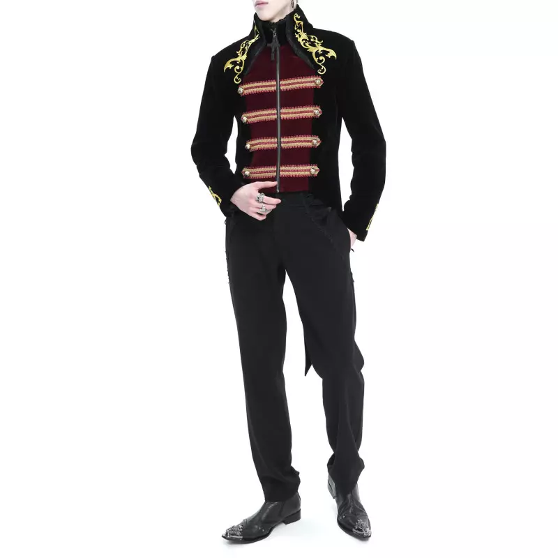 Veste Élégante Rouge et Noire pour Homme de la Marque Devil Fashion à 175,00 €