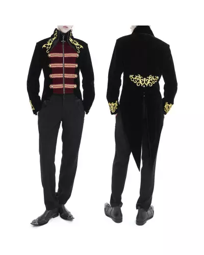 Veste Élégante Rouge et Noire pour Homme de la Marque Devil Fashion à 175,00 €