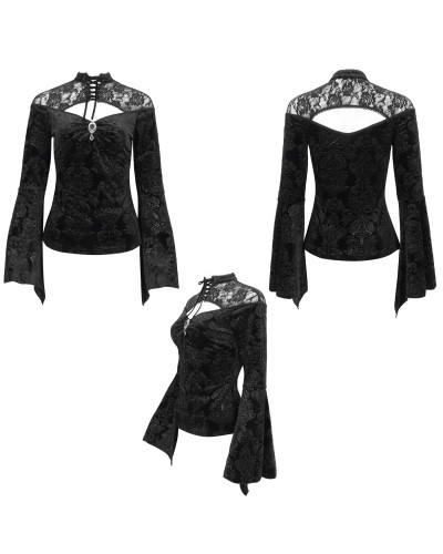 T-Shirt Gótica com Renda