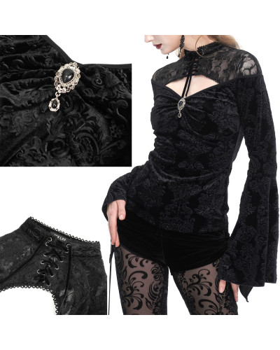 T-Shirt Gothique avec Dentelle