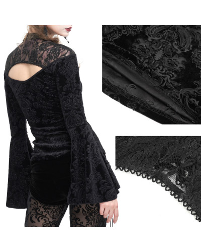 Gothic T-Shirt mit Spitze