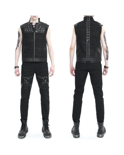 Gilet Gothique avec Croisés pour Homme
