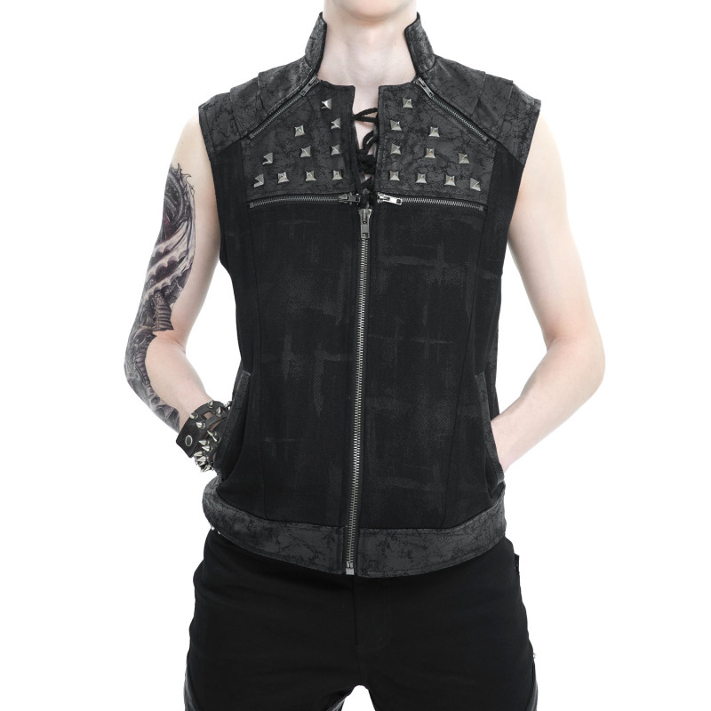 Gilet Gothique avec Croisés pour Homme