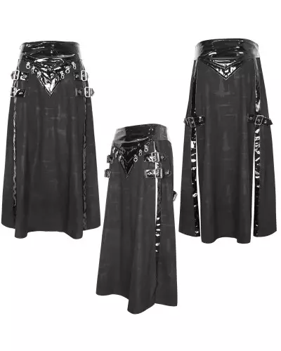 Skirt with Faux Leather for Men from Devil Fashion Brand at €105.00