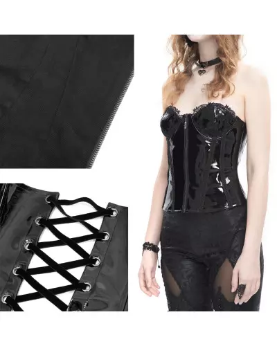 Black Corset with Zipper from Devil Fashion Brand at €69.00