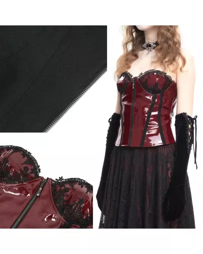 Rote Korsage mit Reißverschluss der Devil Fashion-Marke für 69,00 €