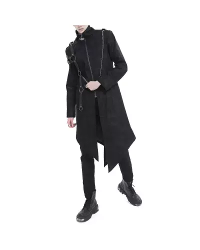 Asymmetric Jacket with Chain for Men